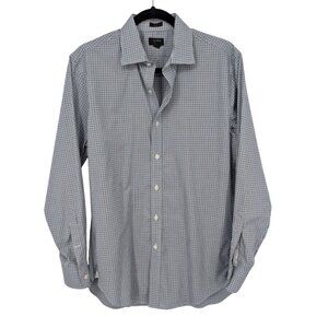 J.Crew Ludlow Slim Dress Shirt Gingham Stretch Preppy Office Career Size 15.5 33
